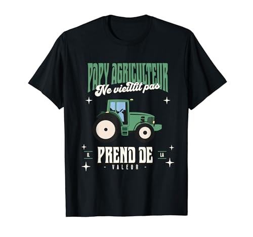 Papy agriculteur agricole tracteur humour grand-père T-Shirt