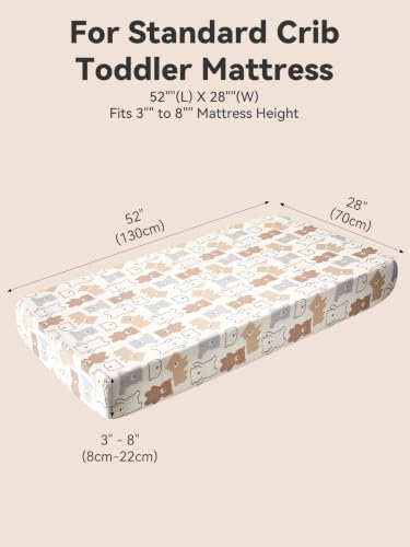Image of TILLYOU Baby Crib Sheets for Boys Girls, Super Soft Toddler Bed Sheets, 2 Pack Sheets for Standard Crib Mattress 28x52in, Boonie Cubs