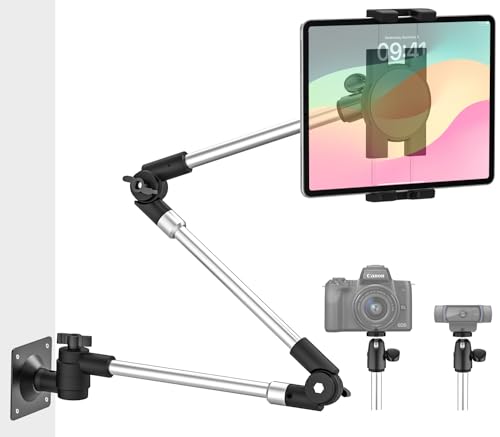 Dosvsi Soporte de Pared para Tablet, Brazo Largo Ajustable y Base Metálica Resistente, 360 °...
