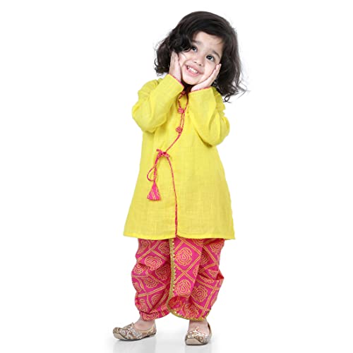 Image of BownBee Ethnic Wear Cotton Kurta Dhoti Traditional Dress Set for Baby Boys, Front Open with Dori Pattern, Full Sleeves, and Round neck, Ideal for All Festivals