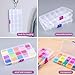 Opret 15 Grids Bead Organizer(4 Pack), Earring Organizer Box, SMALL Plastic Clear Organizing Containers with Adjustable Dividers for Crafts Jewelry Screws Small Items, Size 6.9×3.9×0.9in