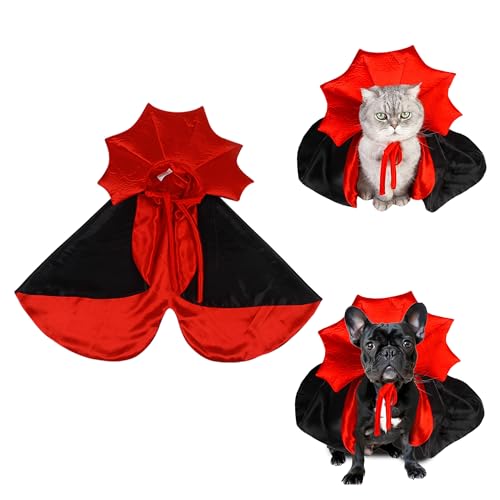 Dog Cat Vampire Cape,Vampire Devil Cloak Halloween Costume for Do...