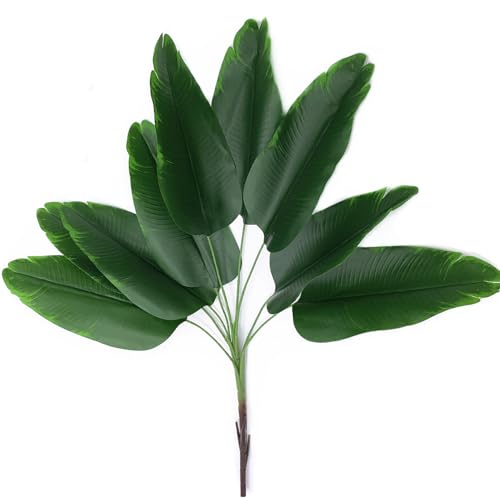 Artificial Tropical Leaves Plants, Fake Banana Tree Palm Plant Monstera Leaf Faux Green Large Bushes...
