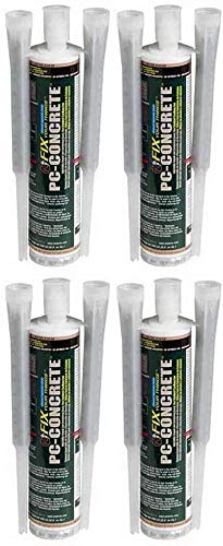 PC Products 72561 PC-Concrete Two-Part Epoxy Adhesive Paste for Anchoring and Crack Repair, 8.6 oz Cartridge, Gray Pack of 4
