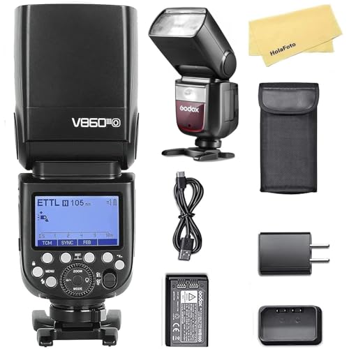 Godox V860III-O 76Ws GN60 2.4G TTL HSS 1/8000 Camera Flash Compatible for Olympus Panasonic Camera,480 Full-Power Flashes,7.2V/2600mAh Li-ion Battery,0.01-1.5s Recycle Time,10 Levels LED Modeling Lamp