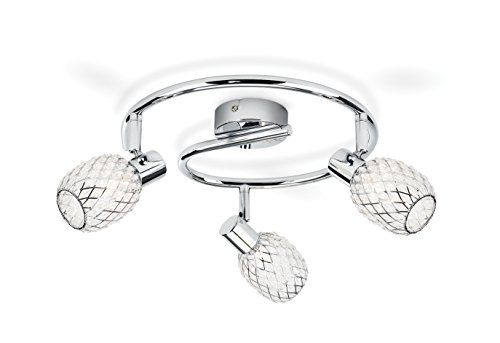 Philips Deltoid Lampada con Faretti a Spirale, 3 Luci Orientabili, senza Lampadina, Cromato