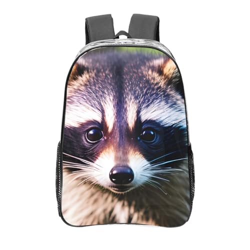 Grand sac à dos pour étudiant léger transparent imprimé raton laveur
