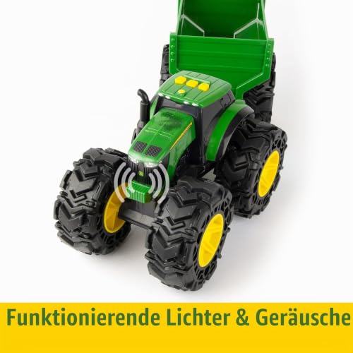 John Deere 47353 Treads Traktor Wagon, Monster Truck Spielzeug Rädern, Grünes Kinderspielzeug, für Jungen und Mädchen ab 3 Jahren… – Ansicht 3