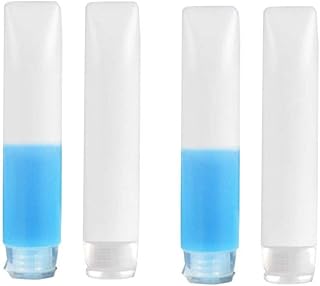 12PCS Plastic Travel Squeeze Bottles - Squeezable Cosmetic Bottle Containers With Flip Lid for Lotion Makeup Cream Facial Cleanser Shampoo Shower Storage Clear Empty Refillable size 50ml/1.7oz