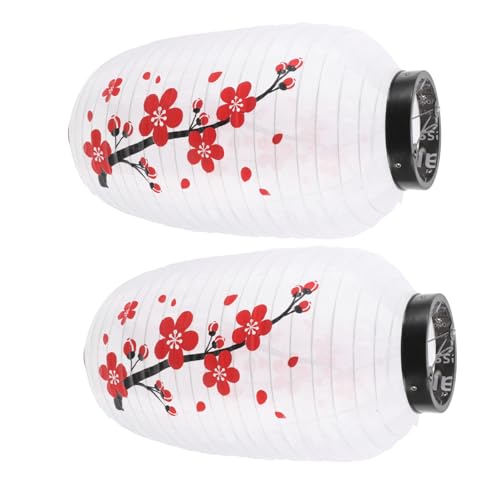 LOORGVEL 2 Piezas Linternas Japonesas de Tela con Flores Colgantes Decoración para Restaurantes Bares y Izakaya Auténtico