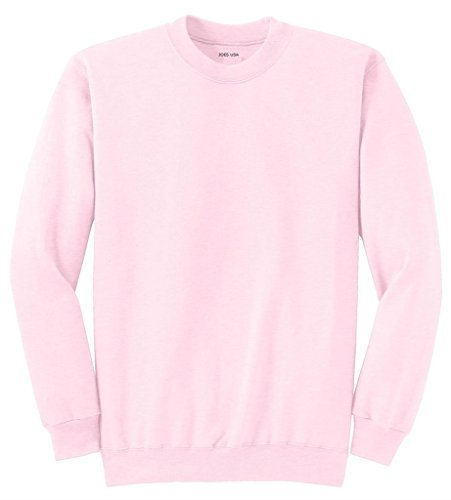 Joe's USA Adult Classic Crewneck Sweatshirt, M -Pale Pink