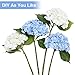 Real Touch Hydrangea Artificial Flowers, 2 Blue & 2 White Real Touch Flowers, 21