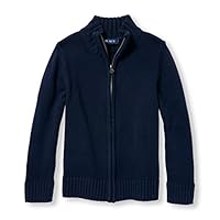 The Children's Place boys Uniform Zip Up Mock Neck Sweater Hooded Sweatshirt, Tidal, 7 8 US