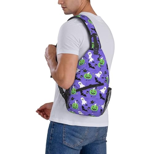 Mochila bandolera Halloween verde con calabaza miniatura 7