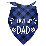 I Love My Dad Dog Bandana Gift for Dog Lover - Triangle Pet Scarf Decorations Accessories