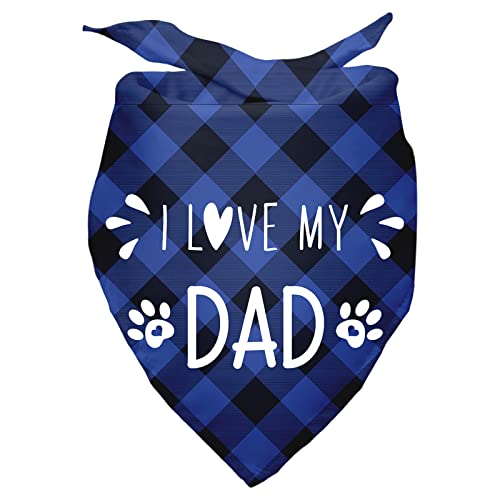 I Love My Dad Dog Bandana Gift for Dog Lover - Triangle Pet Scarf Decorations Accessories