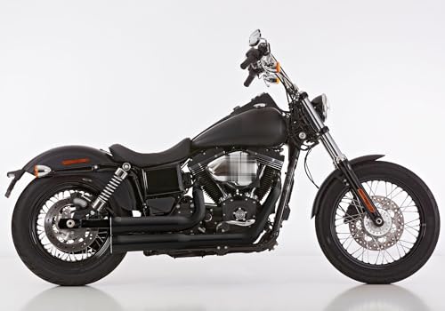 Double Groove Komplettanlage mit Kat (2-2) kompatibel mit HARLEY DAVIDSON DYNA Super Glide Custom FXDC 1584 ccm Bj. 2006-2013