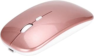 Bewinner 2.4G Wireless Mouse With USB Receiver, Portable Ergonomic Wireless Rechargeable Silent Mouse for PC/Tablet/Laptop 800, 1200, 1600 DPI Adjustable(Rose Gold)