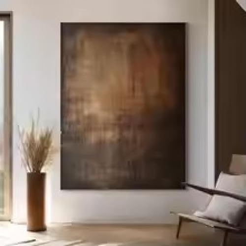 Peinture Wabi-Sabi en toile texturée haut de gamme art mural noir 30x45cm