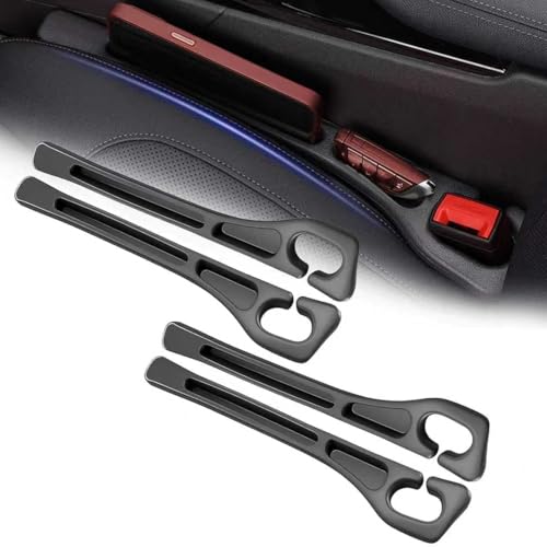4PCS Car Seat Gap Filler Organizer & Leak-Proof Blocker Black