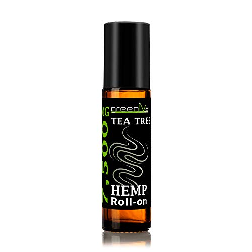 7,500mg Hemp Infused Tea Tree Roll-On - 100% Pure, Pre-Diluted Hemp Infused Tea Tree Roll-On - Therapeutic Grade with many Aromatherapy Benefits (1 Pack)