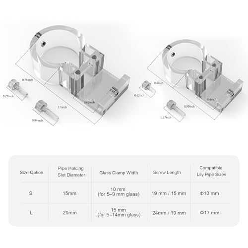 Image of FZONE Detachable Acrylic Bracket - Compact Filter Pipe Holder for Glass & Stainless Steel Aquarium Lily Pipes (S)