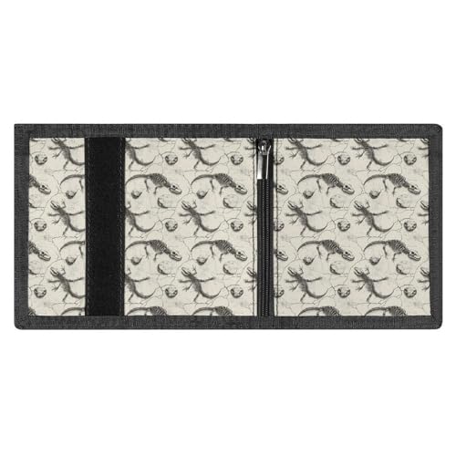 Vintage Lizard Skull Print Wallet for Men, 8 Credit Card Holder Slim Minimalist Front Pocket Small Mens Bifold Wallets3