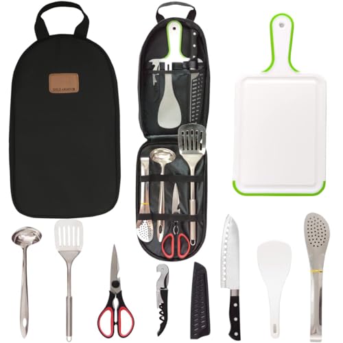 Camp Kitchen Utensil Organizer Travel Set Portable BBQ Camping Co...