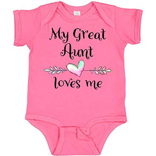 inktastic My Great Aunt Loves Me- Baby Bodysuit 18 Months Hot Pink 37612
