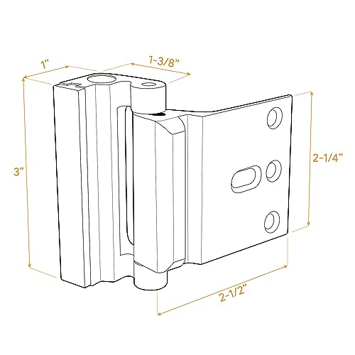 HardwareX Supply Door Reinforcement Lock, Privacy Door Latch Harden Construction 3"" Stop, White