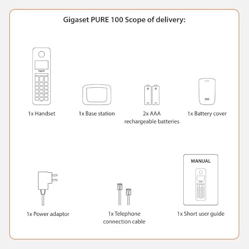 GIGASET TELEF. CORDLESS PURE 100 50mem. display illuminato Tasto blocco chiamate indesiderat - vue 10