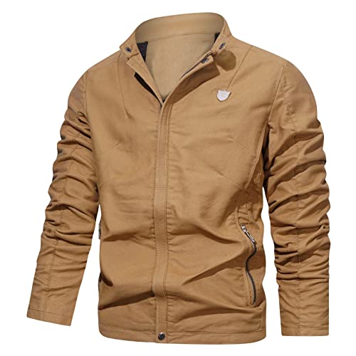 Manteau de corvée chaud col montant veste coton multi-poches homme L