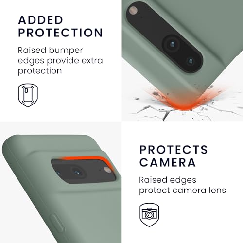 kwmobile Case Compatible with Google Pixel 7 Case - TPU Silicone Phone Cover with Soft Finish - Rainwashed Green - Image 3