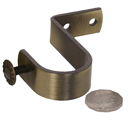 MroMax Lot de 2 supports muraux pour tringle à rideaux en fer 85 x 35 x 20 mm Bronze