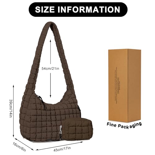 Image of GASSDA Puffer Tote Bag for Women Large Quilted Puffy Lightweight Carryall Crossbody Tote Bag for Women