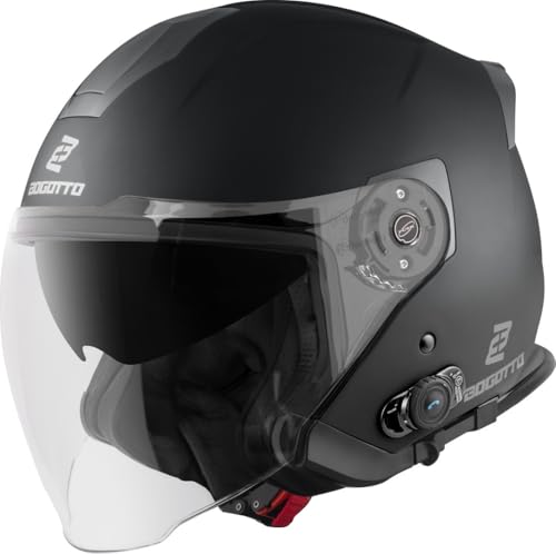 Bogotto H586 BT Solid Bluetooth Jethelm, schwarz matt, M
