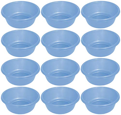 YBM HOME Round Plastic Wash Basin, 7 Quart, 1148 (12, Light Blue)