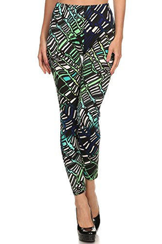 ICONOFLASH Women's Velour Full Length Cold Weather Legging, (Neon Graphic, One Size)