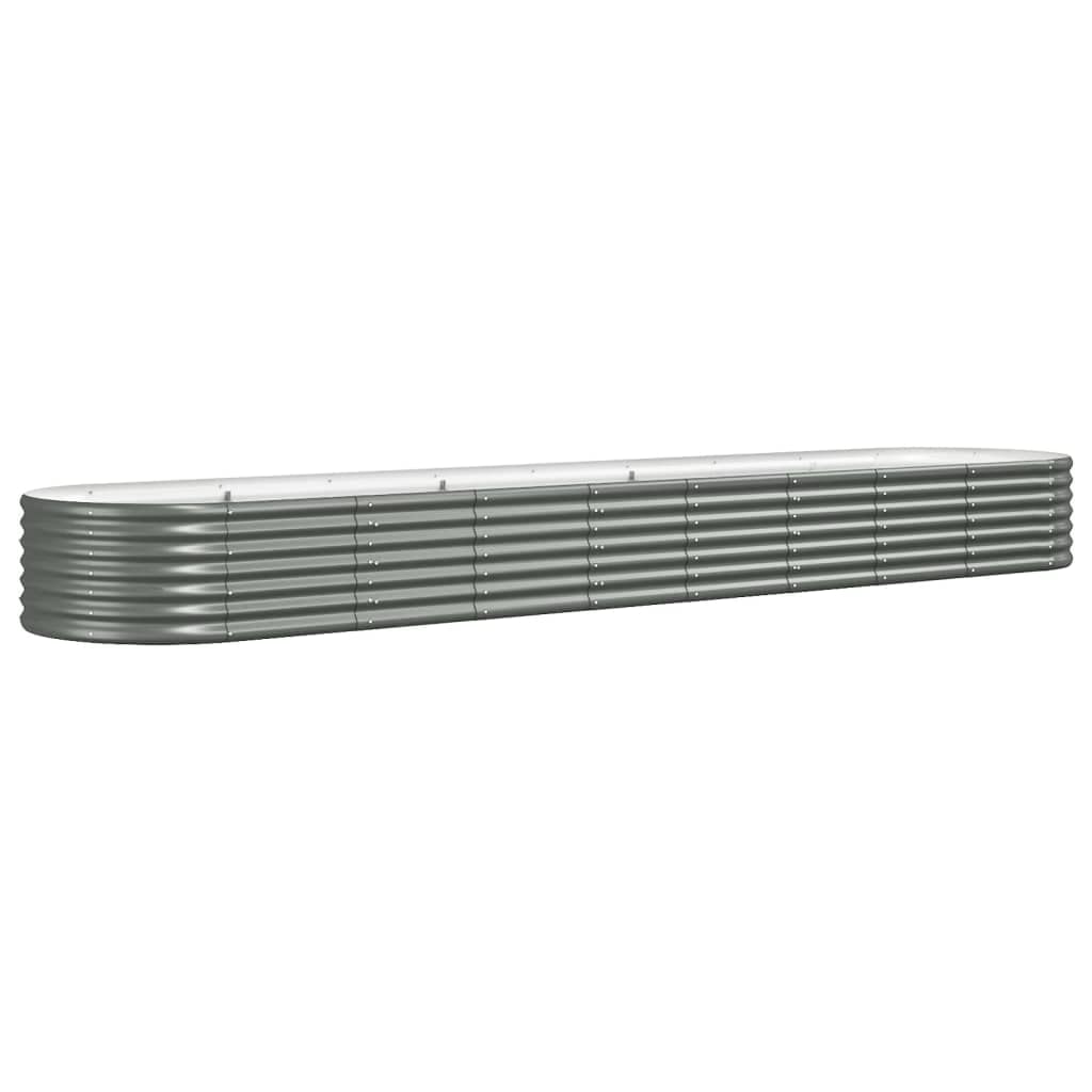 vidaXL Garden Raised Bed - Steel - Grey - 368x80x36 cm