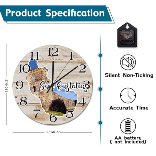 Horloge murale Saint-Eustache de 25,4 cm silencieuse pour salon - 7