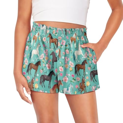 Girls High Waisted Shorts with Pockets Casual Athletic Shorts for 1-16 Years Old3