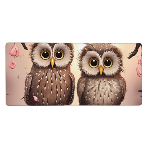 Tapis de souris grand format motif hibou 40x90cm pour bureau