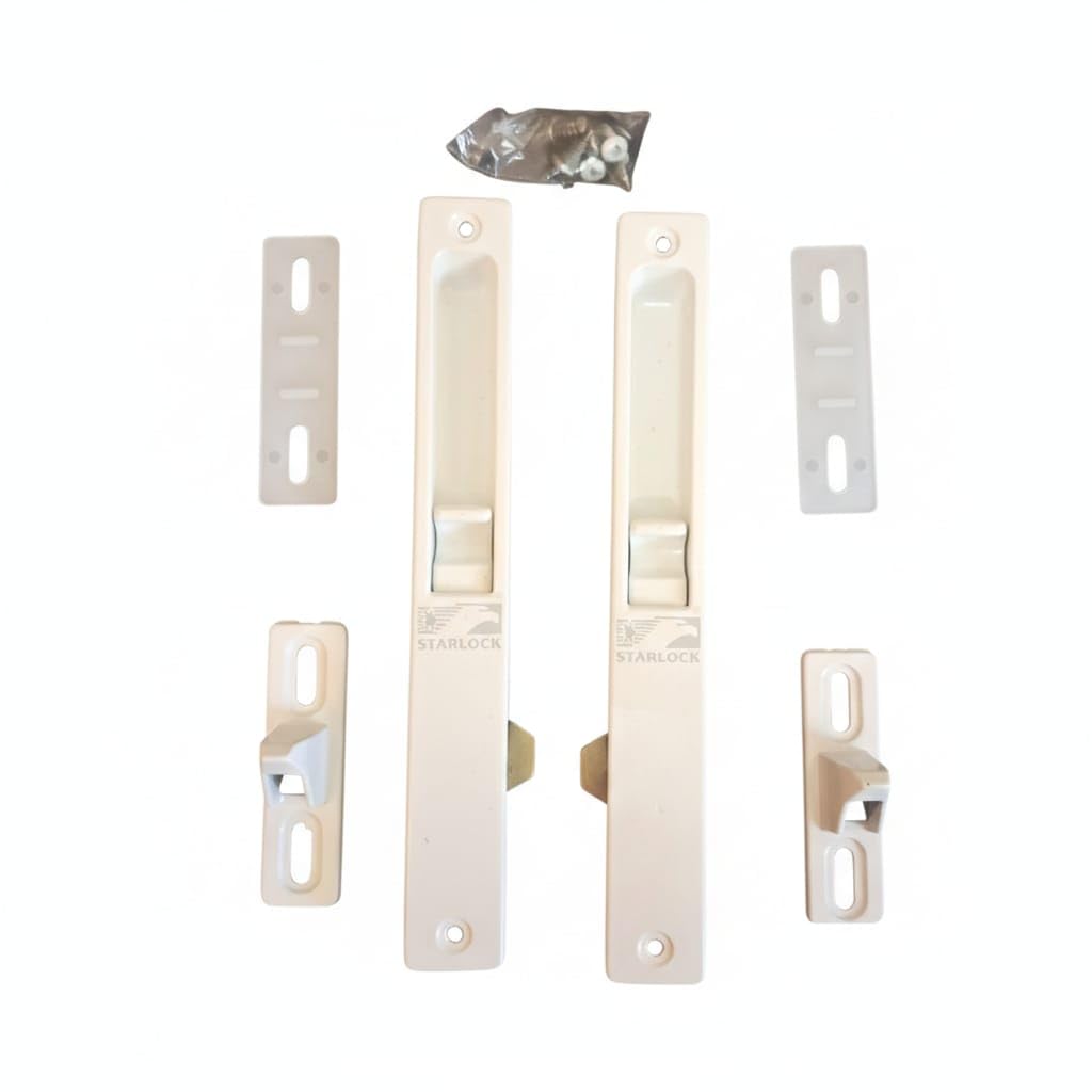 Metal Body Concealed Lock for Aluminium Sliding Window and Door| 7 Inch | Pack of 1 Pair(2 Pcs) |White