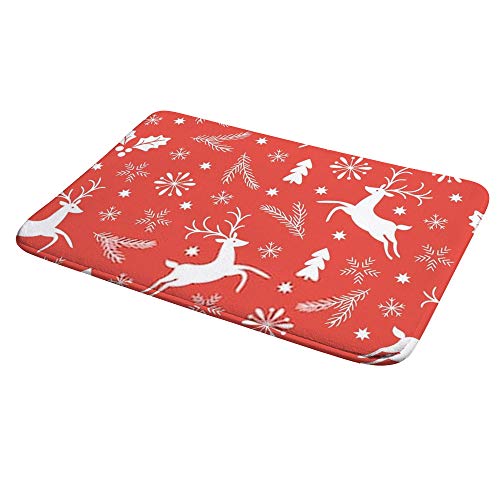 Paillasson de Noël cerf rouge fini les sols sales et les glissades grâce au velours antidérapant