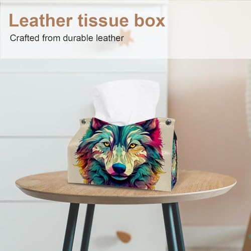 Boîte à mouchoirs loup lot de 2 pour rangements de bureau et salons