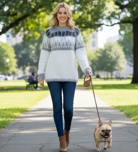 Image of Gamboa Alpaca Sweaters Women Fair Isle Sweaters Women's Fall and Winter Knit Top Ladies Pullover