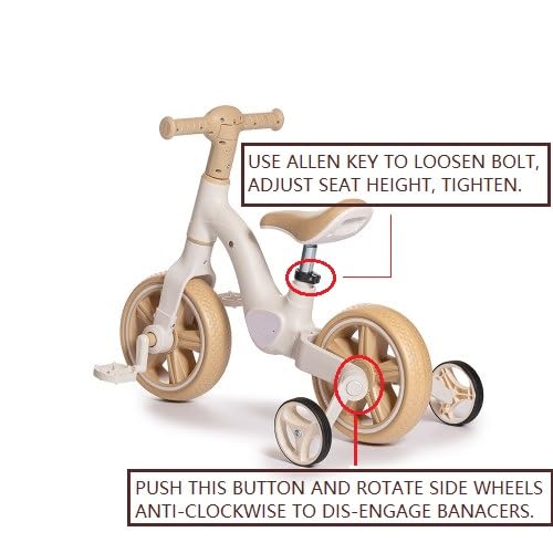 Image of MUMMAMIA 3 in 1 Tricycle with Push Handle, Converts to Balance Bike, 10 Inch Toddler Bike, 18 Months to 4 Years, Unisex (Lime Green)