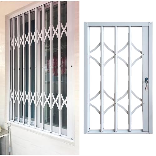 Barres de sécurité rétractables pour fenêtre - Protection antivol pliable pour une meilleure sécurité à la maison et protection des enfants - Durable, réglable, installation facile