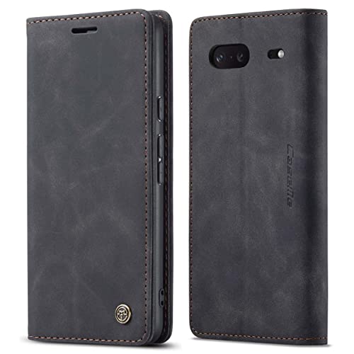 mvced Funda para Google Pixel 7,Funda Móvil Funda Libro con Tapa Magnética Carcasa,Negro Cover