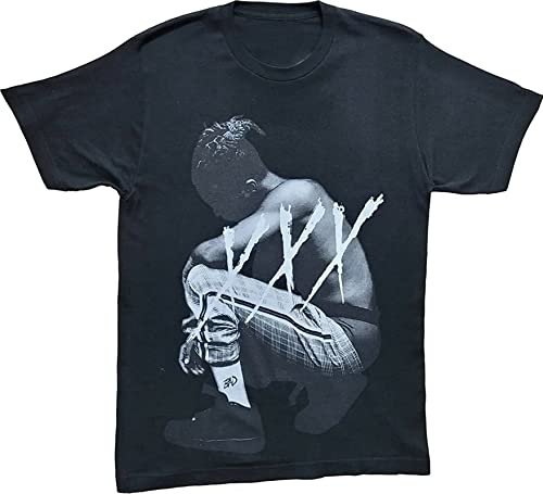 Men's XXX Tentacion Hip Hop Kneeling Rap Rapper Tee T-Shirt Black M
